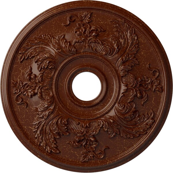 Ekena Millwork Acanthus Twist Medallion (Canopies up to 8 3/8"), 23 5/8"OD x 4 5/8"ID x 1 7/8"P, Mahogany CM23ACBMC - main